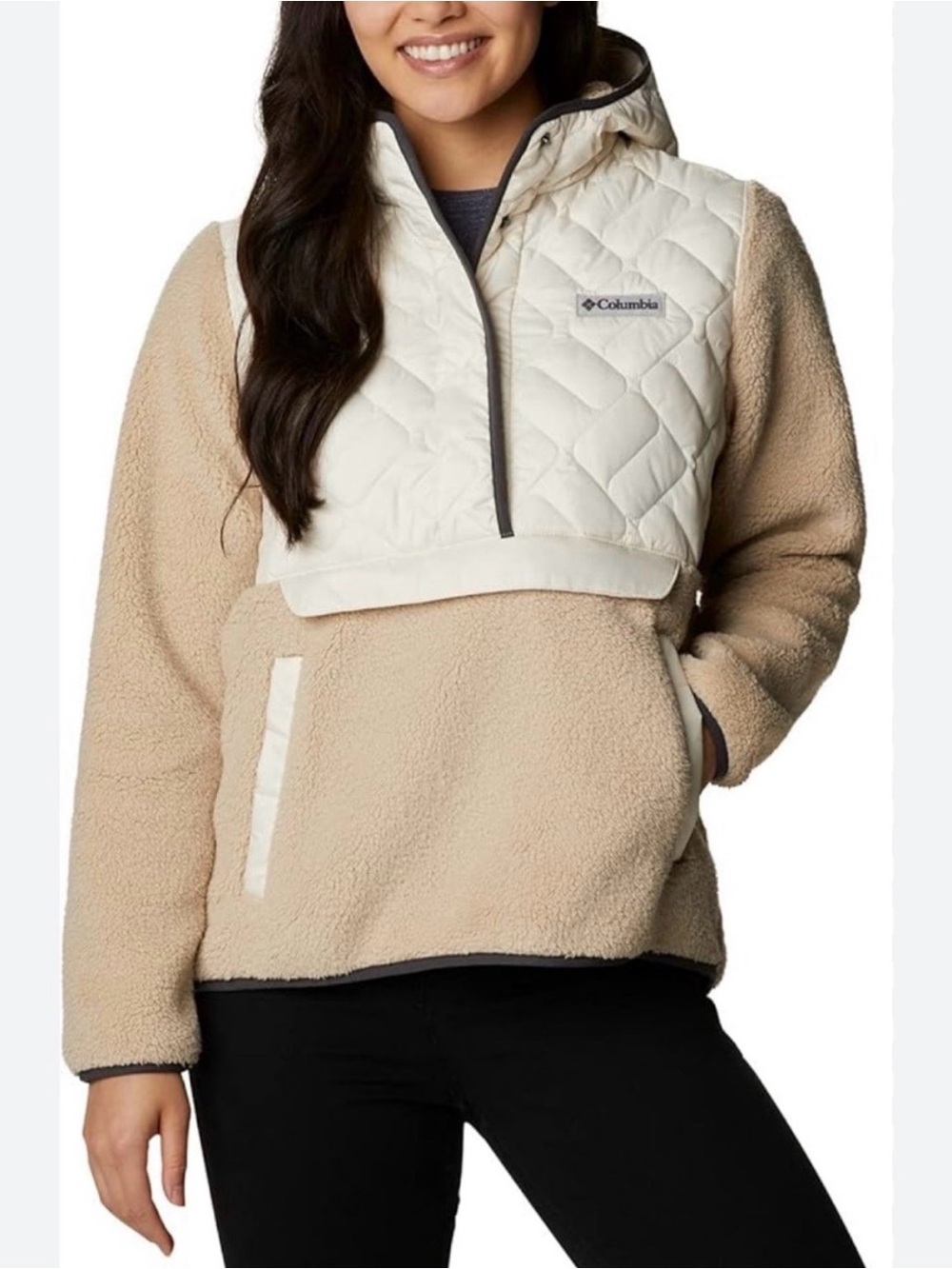 Columbia Women's Beige and Cream Sherpa Sweet View Pullover Jacket